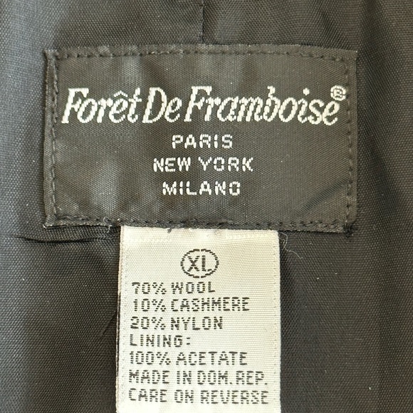 Foret de Framboise | Vintage Black Wool Cashmere Blend Blazer Jacket - Picture 6 of 8